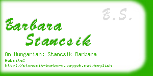 barbara stancsik business card